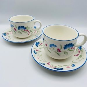 ⬇️Royal Daulton Windermere tea cups (2) and saucers (2)